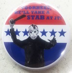 Horror Campaign Election Pin Jason Voorhees Button